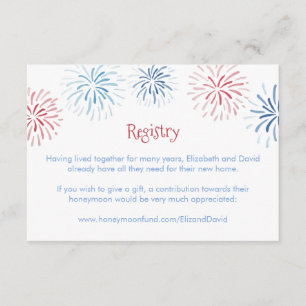 Carte D'accompagnement Registre Wedding shower d'affichage des feux d'art