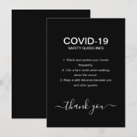 Règles de sécurité Covid simples en noir et blanc