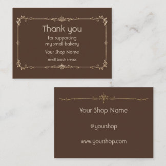 Carte D'accompagnement Remerciement de pâtisserie de petite entreprise en