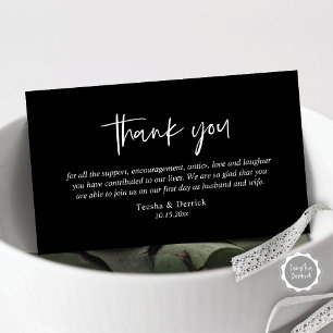 Carte D'accompagnement Remerciements de mariage, Encadré de script modern