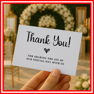 Carte D'accompagnement Remerciements Mariage et Lancement de Mariée