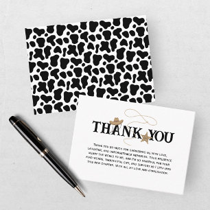 Carte D'accompagnement Remerciements pour notre petite Baby Shower Cow-Bo