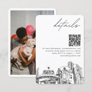 Carte D'accompagnement Reno Mariage Skyline Petits détails QR Code RSVP