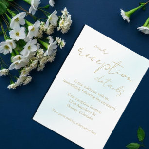 Carte D'accompagnement Répétition Mariage de l'aquarelle bleue