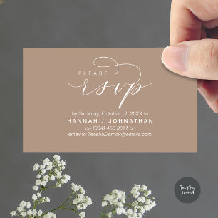 Carte D'accompagnement Répondre au RSVP de mariage par téléphone ou par c