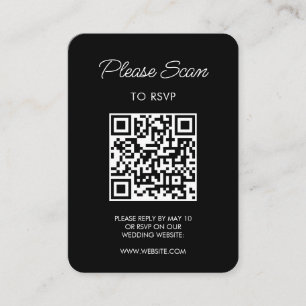 Carte D'accompagnement Réponse à un mariage, QR Code Minimaliste Moderne 