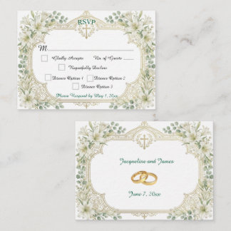 Carte D'accompagnement Réponse de mariage aux lys blancs