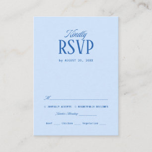 Carte D'accompagnement Réponse de mariage bleu glace