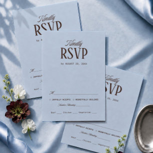 Carte D'accompagnement Réponse de mariage bleu glace et marron