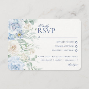 Carte D'accompagnement Réponse de mariage botanique d'hortensia floral bl