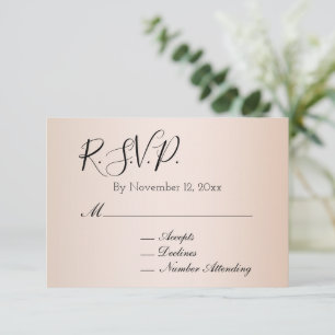 Carte D'accompagnement Réponse de mariage Crème Rougeur Pêche