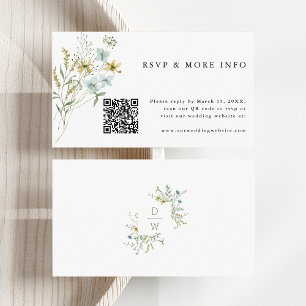 Carte D'accompagnement Réponse de mariage moderne bohème délicate fleur s