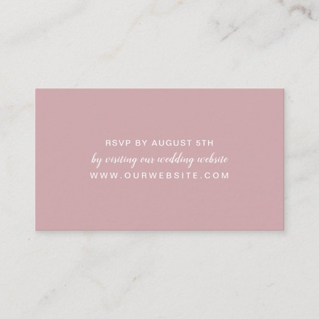 Carte D'accompagnement Réponse du Rose Dusty en ligne ou par email mariag (Devant)