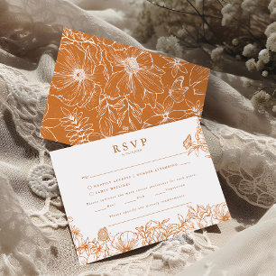 Carte D'accompagnement Réponse pour le mariage élégant au jardin en cuivr