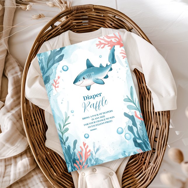 Carte D'accompagnement Requin sous l'océan Mer Animaux Diapper Raffle (Créateur téléchargé)