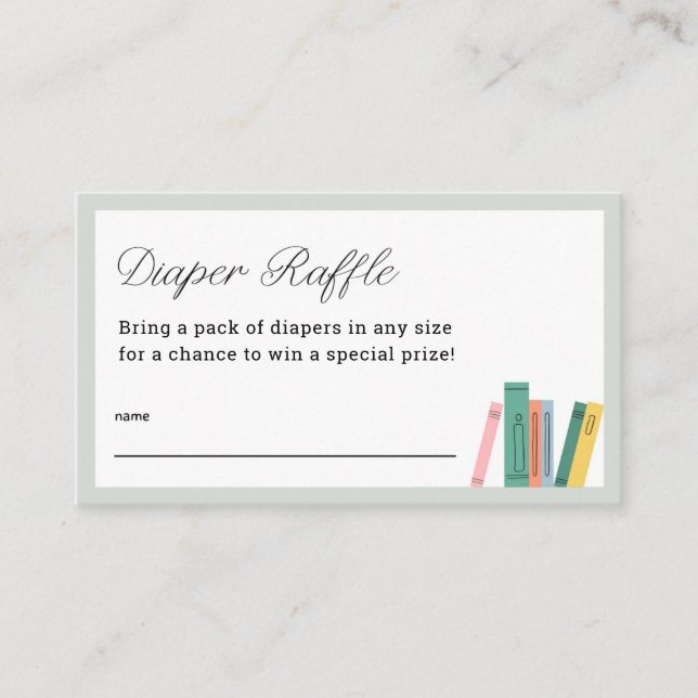 Carte D'accompagnement Réserver Thème Baby shower Déchets Raffle Billets (Devant)