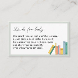 Carte D'accompagnement Réserver Thème Baby shower Livres pour bébé
