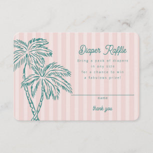 Carte D'accompagnement Ressorts rose Palm Pastel Diaper Raffin Insérer