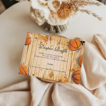 Retro Basketball Baby Shower Diapper Raffle