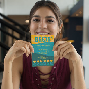 Carte D'accompagnement Retro Boho Floral Bold & Bright Spring Wedding