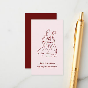 Carte D'accompagnement Retro Doodle Taille de lingerie pour enterrement