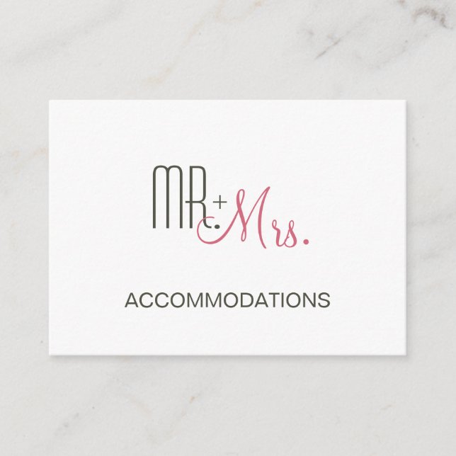 Carte D'accompagnement Rétro Moderne Hébergement Mariage (Devant)