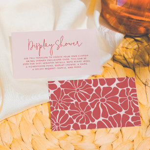 Carte D'accompagnement Retro Rose & Rouge Brunch de Mariage Groovy