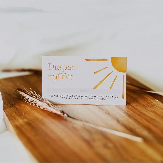 Carte D'accompagnement Retro Sun Summer Diaper Raffle (Créateur téléchargé)
