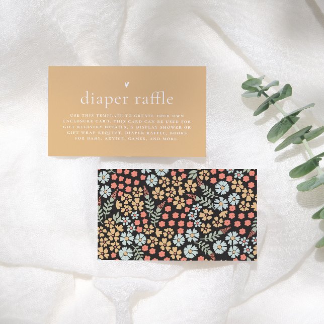 Carte D'accompagnement Retro Super Baby shower floral Déchet Raffle (Créateur téléchargé)