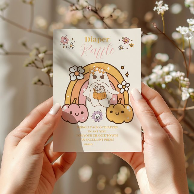 Carte D'accompagnement Retro Super Halloween Petit Boo Raffle Diapper (Créateur téléchargé)