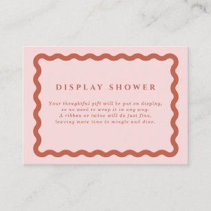 Carte D'accompagnement Retro Terracotta & Blush Wavy Frame Display Douche