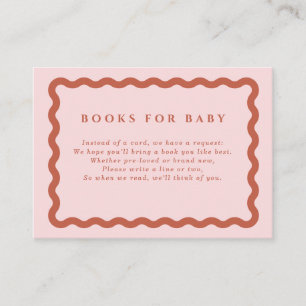 Carte D'accompagnement Retro Terracotta & Pink Wavy Frame Livres pour béb
