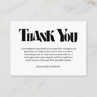 Carte D'accompagnement Retro Thank You Graduation Black Checkerboard