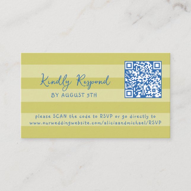 Carte D'accompagnement Retro whimsical summer beach QR code online RSVP (Devant)
