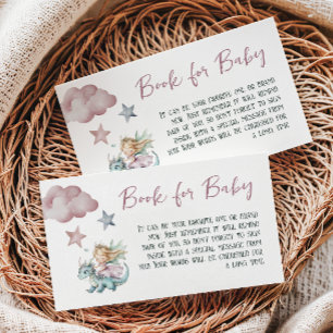 Carte D'accompagnement Rêve de Conte de Fées Dragon Rose Princesse Baby S