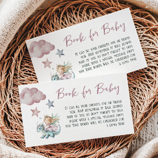 Carte D'accompagnement Rêve de Conte de Fées Dragon Rose Princesse Baby S