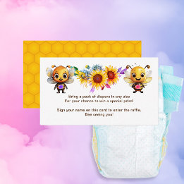Carte D'accompagnement Révéler le genre Billet de rabat Baby shower abeil