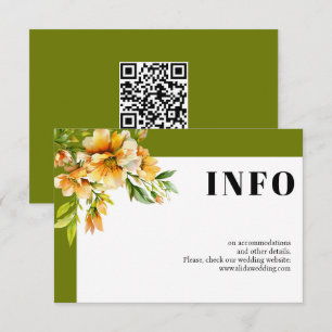 Carte D'accompagnement Rhododendron fleurs orange jaune mariage