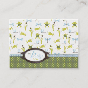 Carte D'accompagnement Ribbit Frog and Dragonfly Baby Shower