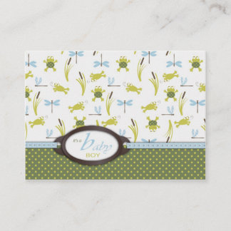 Carte D'accompagnement Ribbit Frog and Dragonfly Baby Shower