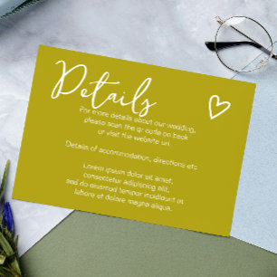 Carte D'accompagnement Rien de fantaisie Just Love QR Code Vert Super