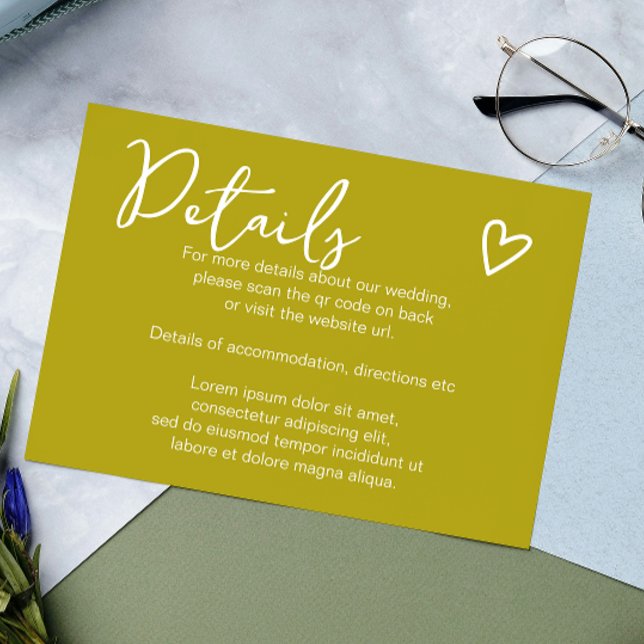 Carte D'accompagnement Rien de fantaisie Just Love QR Code Vert Super (Nothing Fancy Just Love QR Code Enclosure Cards from Ricaso. Perfect to Mix & Match. see collection)