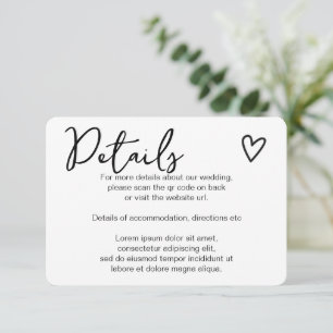 Carte D'accompagnement Rien de fantaisie Juste l'amour Simple QR Code