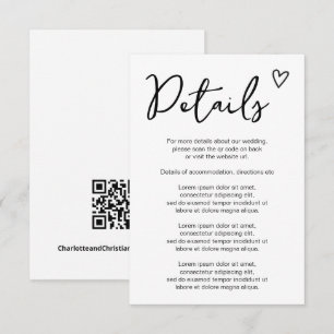 Carte D'accompagnement Rien de fantaisie Juste l'amour Simple QR Code