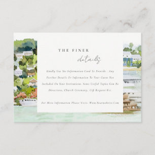 Carte D'accompagnement River Cruise Country Landcape Détails du Mariage