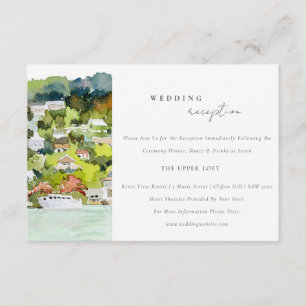 Carte D'accompagnement River Cruise Country Paysage Réception de mariage
