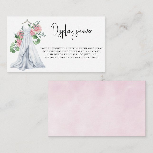 Carte D'accompagnement Robe de mariée avec fleurs - Afficher la douche (Devant / Derrière)