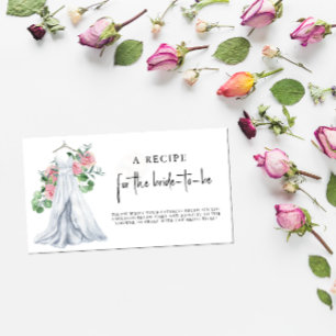 Carte D'accompagnement Robe de mariée - Recette pour la future mariée