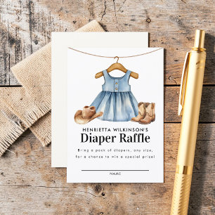 Carte D'accompagnement Robes en jean bleu pour la fête prénatale de bébé