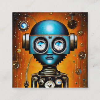 Carte D'accompagnement Robot futuriste rétro